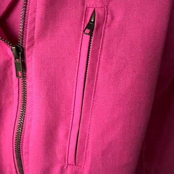 NWT Doland for Anthropologie Women's Pink Cropped Biker Jacket - size Medium - Picture 9 of 12